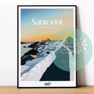 Affiche de Santorin en Grèce - Affiche de ville