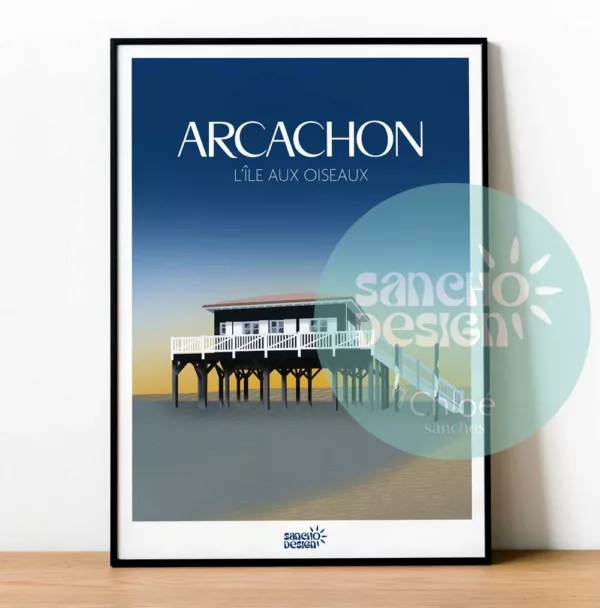 Affiche Arcachon - Les Cabanes Tchanquées
