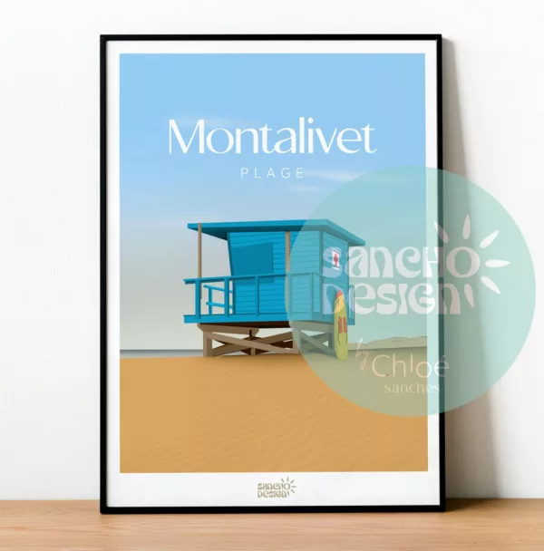 Affiche Montalivet - Cabane des sauveteurs