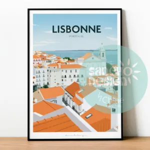 Affiche de la ville de Lisbonne, au Portugal.