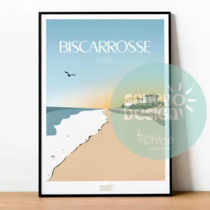 Affiche Biscarrosse - Plage